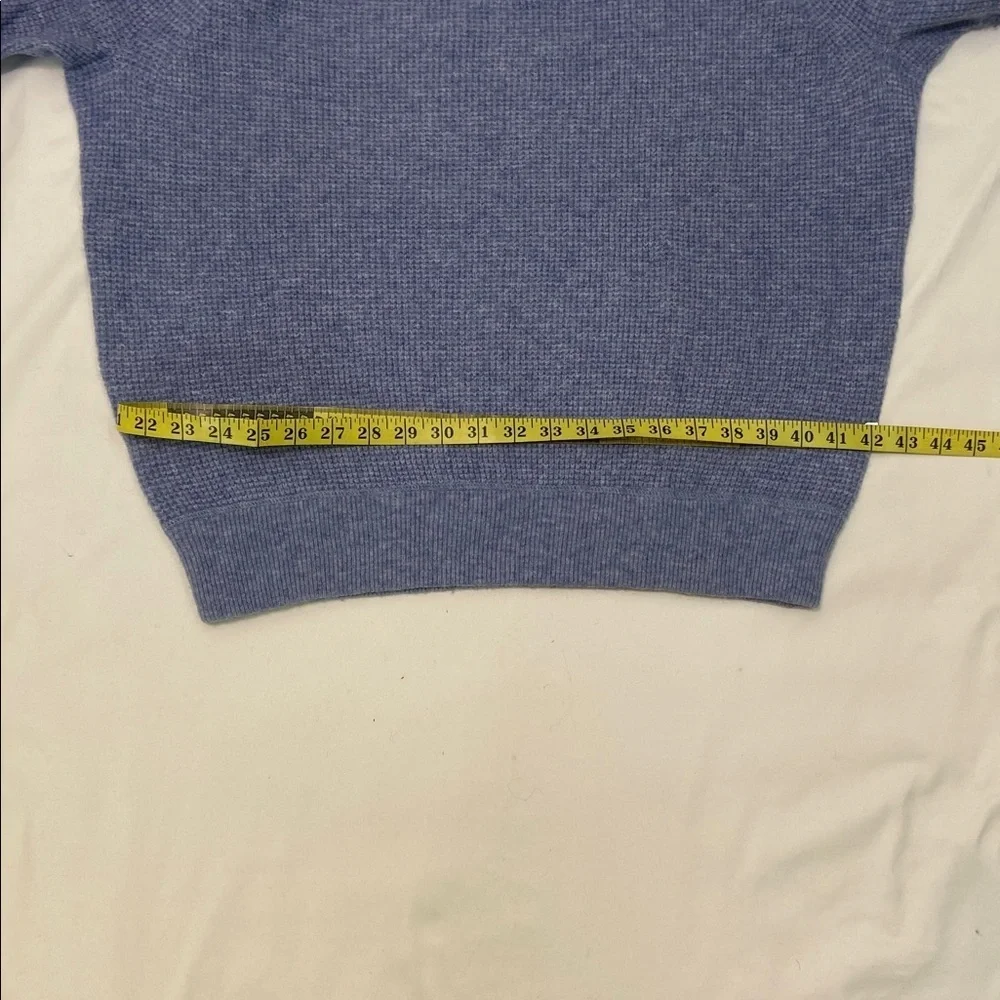 J. Crew Men's Heather Blue,Waffle- Knit,Long Sleeve,Crewneck Sweater. Size-Small